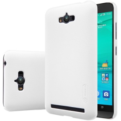 Asus Zenfone Max (ZC550KL) Nillkin Frosted Shield baltas plastikinis dėklas + apsauginė ekrano plėvelė / Priedai.lt