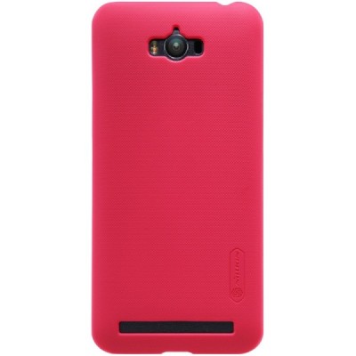 Asus Zenfone Max (ZC550KL) Nillkin Frosted Shield raudonas plastikinis dėklas + apsauginė ekrano plėvelė / Priedai.lt