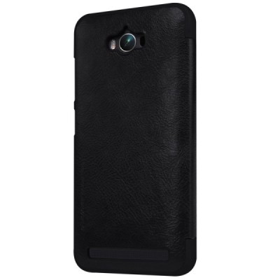 Greznais „Nillkin“ Qin sērijas ādas atvērams melns Asus Zenfone Max (ZC550KL) maciņš / Vacins.lv