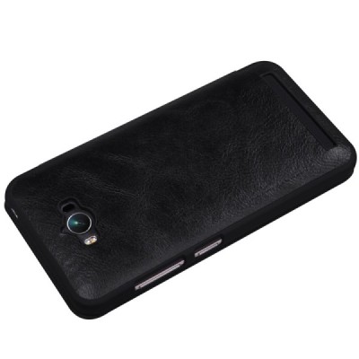 Greznais „Nillkin“ Qin sērijas ādas atvērams melns Asus Zenfone Max (ZC550KL) maciņš / Vacins.lv