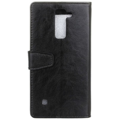 LG K8 (K350N) atvēramais ādas melns maciņš (maks) / Vacins.lv
