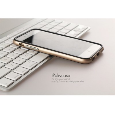 Apple iPhone 6 Plus / 6s Plus „IPAKY“ kieto silikono TPU juodas (auksiniais apvadais) dėklas - nugarėlė / Priedai.lt