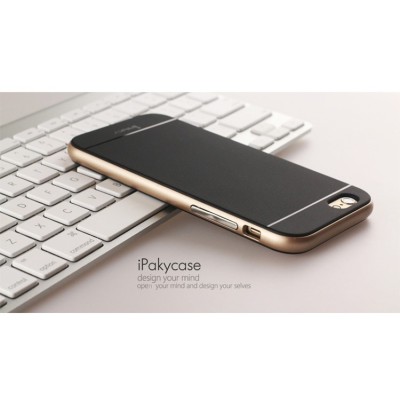 Apple iPhone 6 Plus / 6s Plus „IPAKY“ kieto silikono TPU juodas (auksiniais apvadais) dėklas - nugarėlė / Priedai.lt