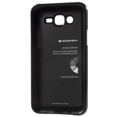 Samsung Galaxy J7 (J700) Mercury juodas kieto silikono tpu dėklas - nugarėlė / Priedai.lt