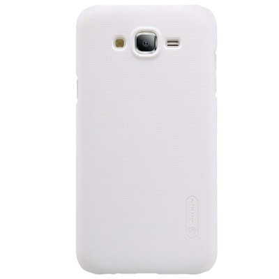 Samsung Galaxy J7 (J700) Nillkin Frosted Shield balts plastmasas apvalks + ekrāna aizsargplēve / Vacins.lv