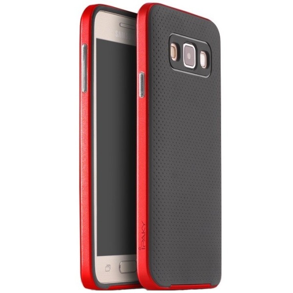 „IPAKY“ kieto silikono (TPU) dėklas - juodas / raudonas (Galaxy A3 2015)