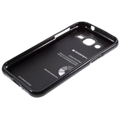Samsung Galaxy J2 (J200) Mercury melns cieta silikona (TPU) apvalks / vacins.lv