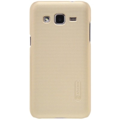 Samsung Galaxy J2 (J200) Nillkin Frosted Shield zelta plastmasas apvalks + ekrāna aizsargplēve / Vacins.lv
