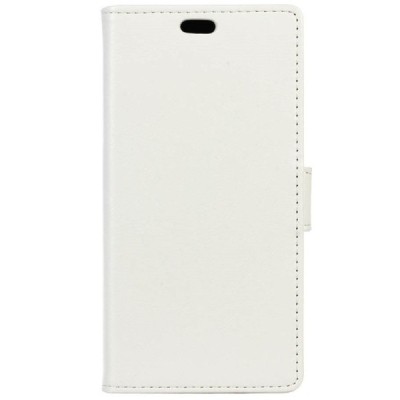Asus Zenfone Max (ZC550KL) atvēramais ādas balts maciņš (maks) / Vacins.lv