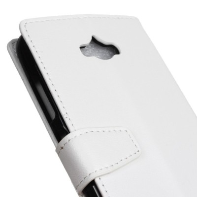 Asus Zenfone Max (ZC550KL) atvēramais ādas balts maciņš (maks) / Vacins.lv