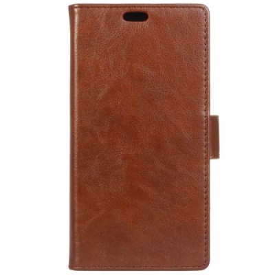 Asus Zenfone Max (ZC550KL) atvēramais ādas brūns maciņš (maks) / Vacins.lv