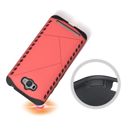 Sustiprintos apsaugos Asus Zenfone Max (ZC550KL) raudonas kieto silikono (TPU) ir plastiko dėklas / Priedai.lt