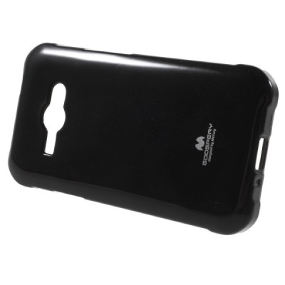 Samsung Galaxy J1 Ace (J110) Mercury juodas kieto silikono tpu dėklas - nugarėlė / Priedai.lt