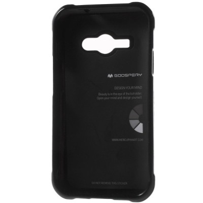 Samsung Galaxy J1 Ace (J110) Mercury juodas kieto silikono tpu dėklas - nugarėlė / Priedai.lt