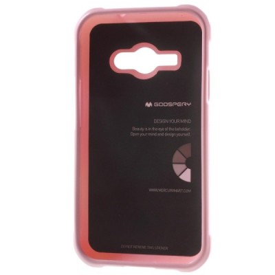 Samsung Galaxy J1 Ace (J110) Mercury šviesiai rožinis kieto silikono tpu dėklas - nugarėlė / Priedai.lt