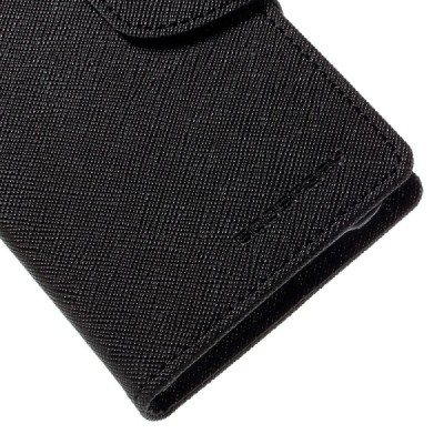 Samsung Galaxy J1 Ace (J110) Mercury juodas atverčiamas dėklas - piniginė / Priedai.lt
