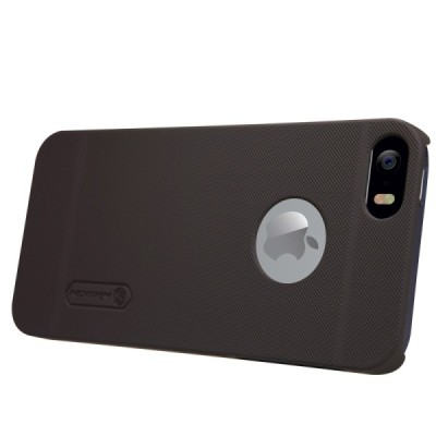 Apple iPhone 5S Nillkin Frosted Shield brūns plastmasas futrālis + ekrāna aizsargplēve / Vacins.lv