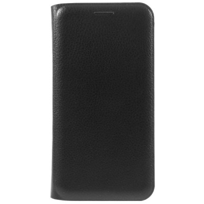 Samsung Galaxy J1 Ace (J110) juodas odinis atverčiamas Smart Wallet dėklas - piniginė / Priedai.lt