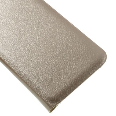 Samsung Galaxy J1 Ace (J110) auksinis odinis atverčiamas Smart Wallet dėklas - piniginė / Priedai.lt