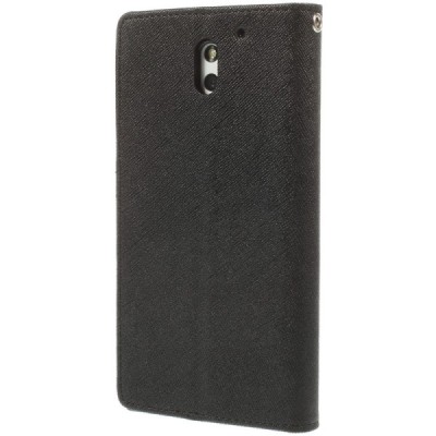 HTC Desire 610 Mercury atvērams melns maciņš (maks) / Vacins.lv