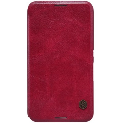 Prabangus „Nillkin“ Qin serijos raudonas odinis atverčiamas Sony Xperia E4 (Sony Xperia E4 Dual)  dėklas / Priedai.lt