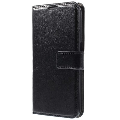 LG K10 (K420N) atvēramais ādas melns maciņš (maks) / Vacins.lv