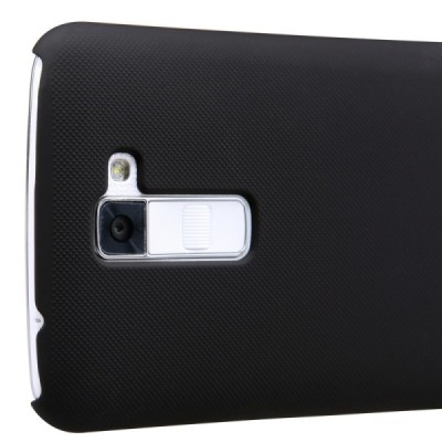 LG K10 (K420N) Nillkin Frosted Shield melns plastmasas apvalks + ekrāna aizsargplēve / Vacins.lv