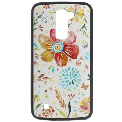 LG K10 (K420N) krāsains cieta silikona apvalks - Gėlės / Vacins.lv