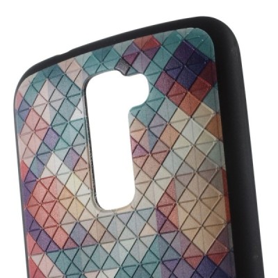 LG K10 (K420N) krāsains cieta silikona apvalks - Mozaika / Vacins.lv