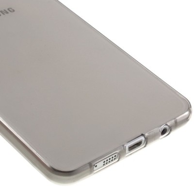 Samsung Galaxy A7 2016 (A710) dzidrs (caurspīdīgs) cieta silikona TPU pasaulē planākais pelēks apvalks / Vacins.lv