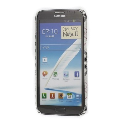 Samsung Galaxy Note 2 N7100 Burberry stiliaus pilkas dėklas (dėkliukas, nugarėlė) / Priedai.lt