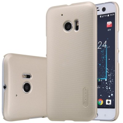 HTC 10 (Lifestyle) Nillkin Frosted Shield auksinis plastikinis dėklas + apsauginė ekrano plėvelė / Priedai.lt