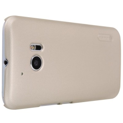 HTC 10 (Lifestyle) Nillkin Frosted Shield auksinis plastikinis dėklas + apsauginė ekrano plėvelė / Priedai.lt