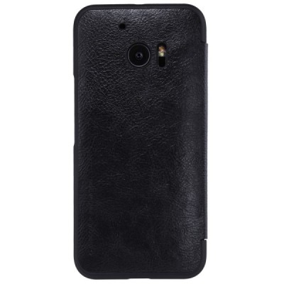 Prabangus „Nillkin“ Qin serijos juodas odinis atverčiamas HTC 10 (Lifestyle) dėklas / Priedai.lt