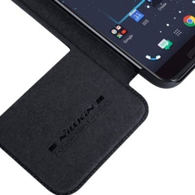 Prabangus „Nillkin“ Qin serijos juodas odinis atverčiamas HTC 10 (Lifestyle) dėklas / Priedai.lt