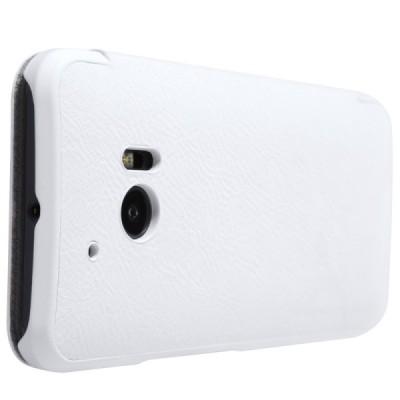 Prabangus „Nillkin“ Qin serijos baltas odinis atverčiamas HTC 10 (Lifestyle) dėklas / Priedai.lt