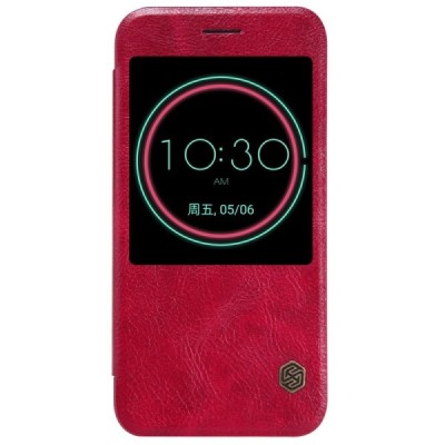 Prabangus „Nillkin“ Qin serijos raudonas odinis atverčiamas HTC 10 (Lifestyle) dėklas / Priedai.lt
