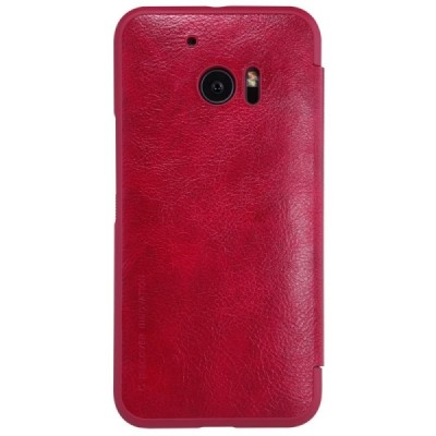 Prabangus „Nillkin“ Qin serijos raudonas odinis atverčiamas HTC 10 (Lifestyle) dėklas / Priedai.lt