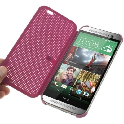 HTC One M8 (HTC One M8s) Smart Dot View atvērams bordo maciņš - maks / Vacins.lv