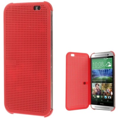 HTC One M8 (HTC One M8s) Smart Dot View atvērams sarkans maciņš - maks / Vacins.lv
