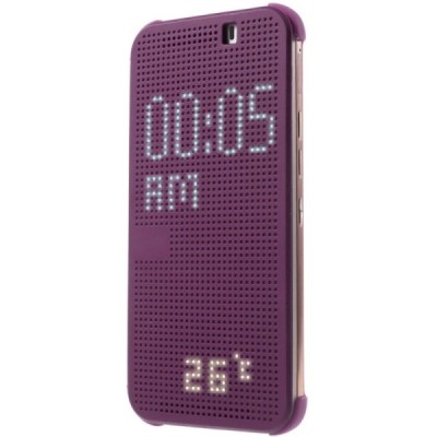 HTC One M9 Smart Dot View atverčiamas violetinis dėklas - knygutė / Priedai.lt