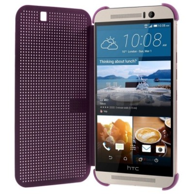 HTC One M9 Smart Dot View atvērams violeta maciņš - maks / Vacins.lv