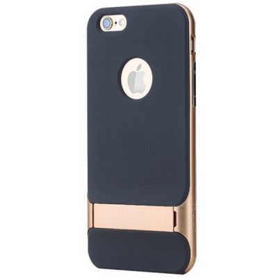 „Rock“ Royce Kickstand pastiprinātas aizsardzības melns apmales zeltā krāsā Apple iPhone 6 Plus (6s Plus) apvalks / Vacins.lv