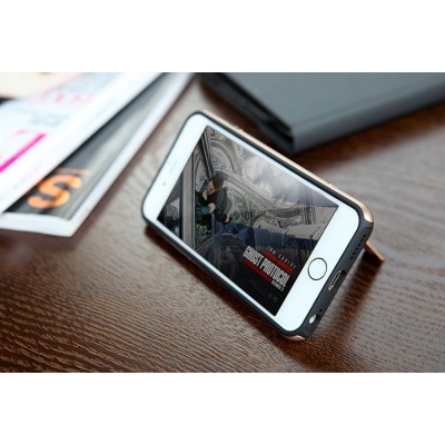 „Rock“ Royce Kickstand pastiprinātas aizsardzības melns apmales rozā krāsā Apple iPhone 6 (6s) apvalks / Vacins.lv
