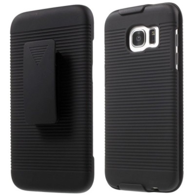 Samsung Galaxy S7 Edge (G935) Plastmasas apvalks pie siksna - melns / vacins.lv