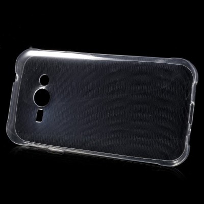 Samsung Galaxy J1 Ace (J110) skaidrus (permatomas) kieto silikono TPU ploniausias pasaulyje dėklas / Priedai.lt