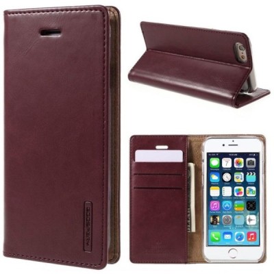 Mercury Blue Moon iPhone 5 / 5S atvērams bordo ādas maciņš / Vacins.lv