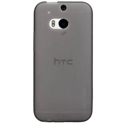 HTC One M8 Cieta silikona TPU futrālis - pelēks + ekrāna aizsargplēve / Vacins.lv