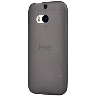HTC One M8 Cieta silikona TPU futrālis - pelēks + ekrāna aizsargplēve / Vacins.lv