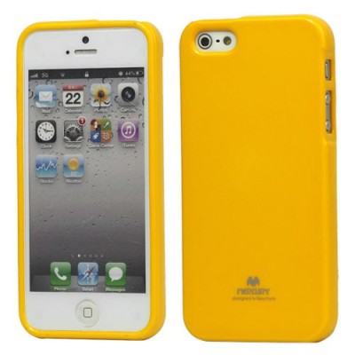 Apple iPhone 5, 5S Mercury Color dzeltens cieta silikona (TPU) futrālis / Vacins.lv